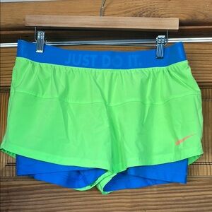 Nike Green and Blue Athletic Shorts